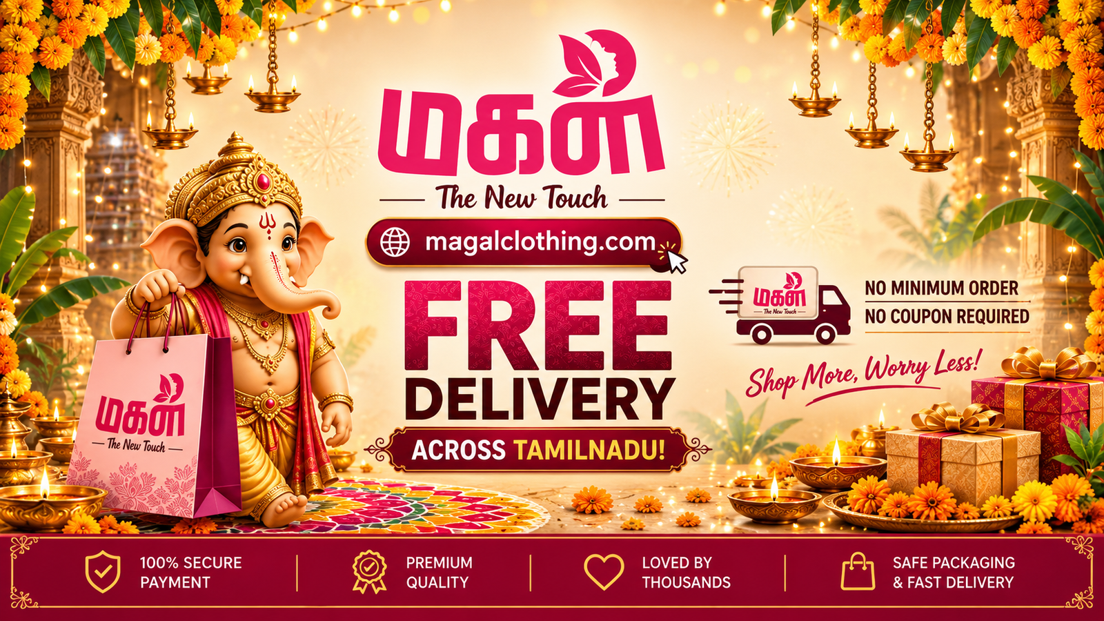 Diwali Free Delivery Festive Banner